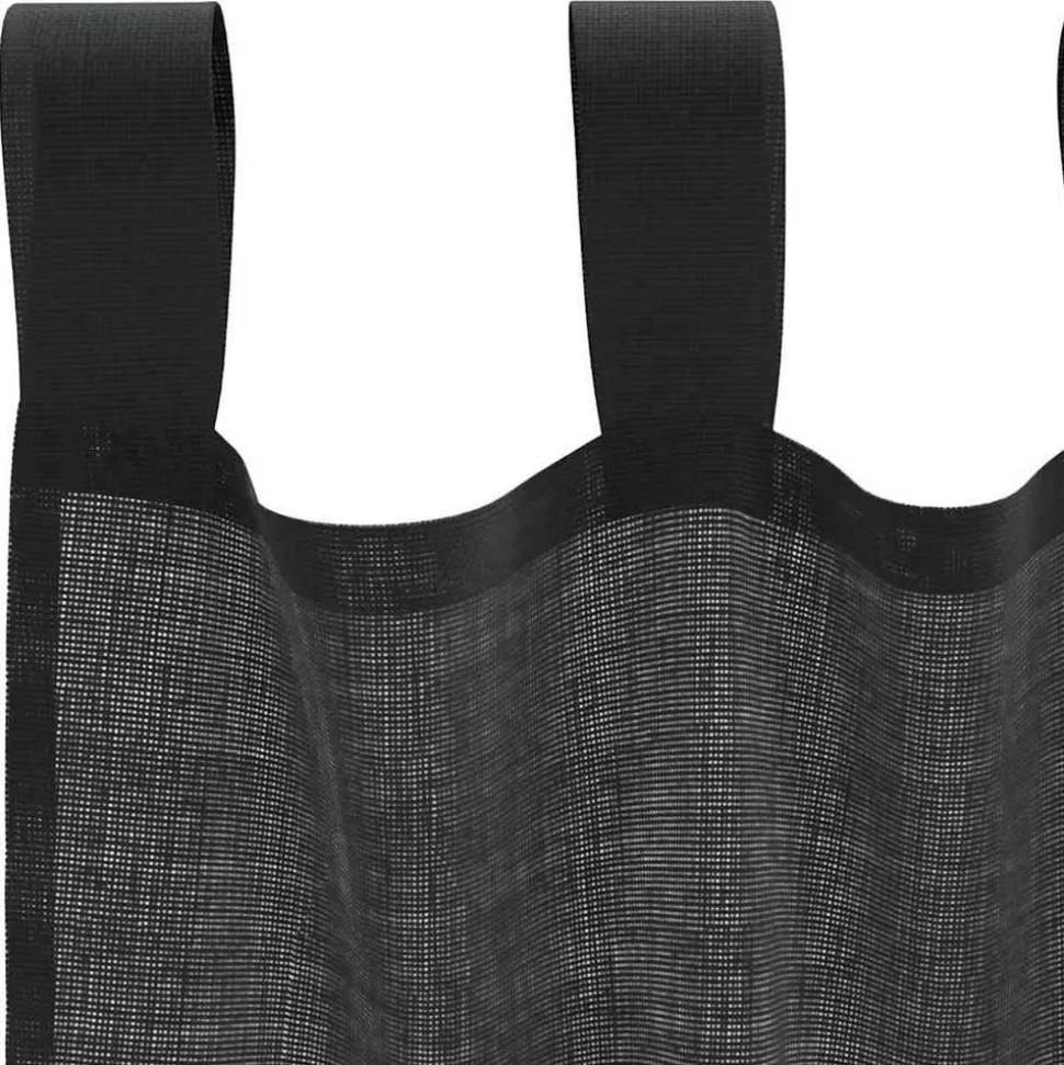 VIDAXL - Rideaux en voile avec passants 2 pcs noir