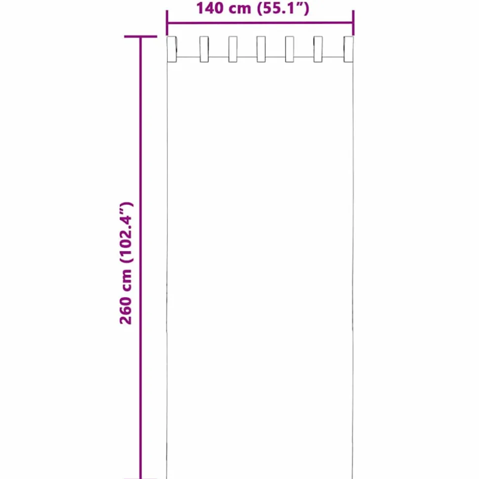 VIDAXL - Rideaux en voile avec passants 2 pcs noir