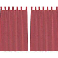 VIDAXL - Rideaux en voile avec passe-tringles 2 pcs rouge bordeaux