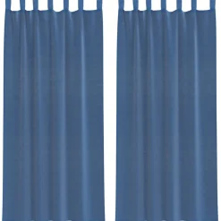 VIDAXL - Rideaux en voile avec passe-tringles 2 pcs bleu royal