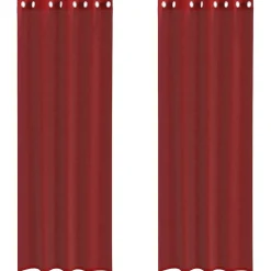 VIDAXL - Rideaux en voile avec œillets 2 pcs rouge bordeaux