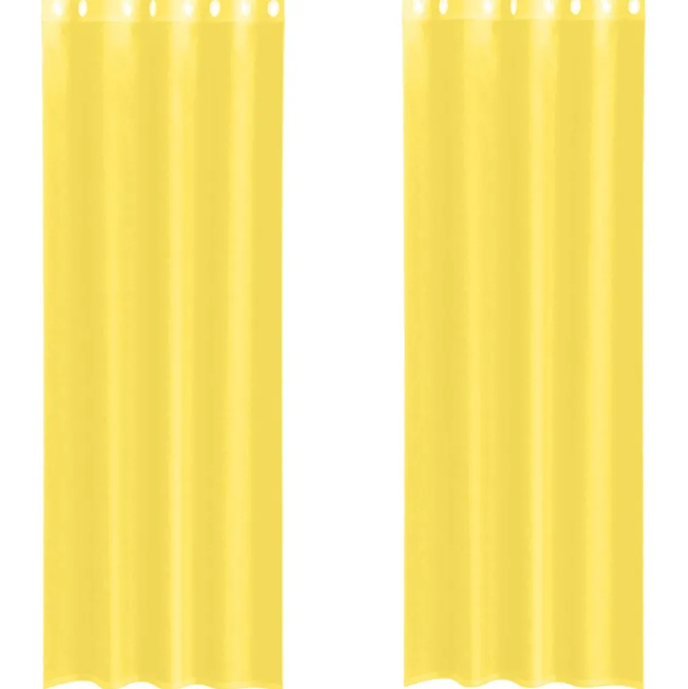 VIDAXL - Rideaux en voile avec œillets 2 pcs jaune