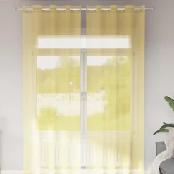 VIDAXL - Rideaux en voile avec œillets 2 pcs jaune