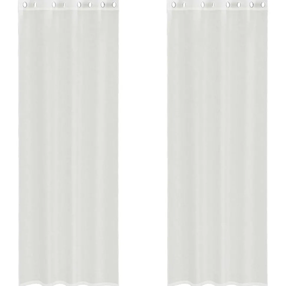 VIDAXL - Rideaux en voile avec œillets 2 pcs blanc
