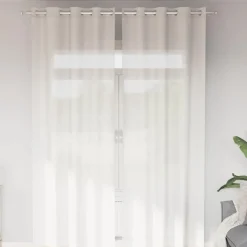 VIDAXL - Rideaux en voile avec œillets 2 pcs blanc