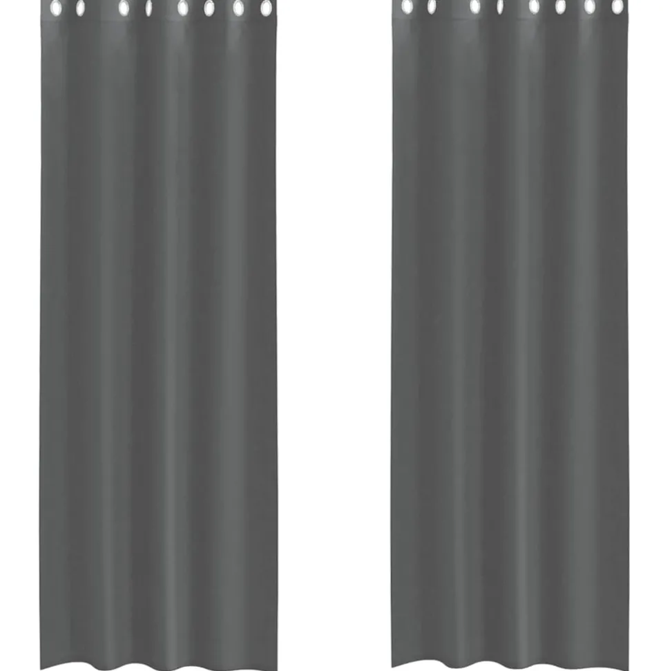VIDAXL - Rideaux en voile avec œillets 2 pcs gris foncé 140x300 cm