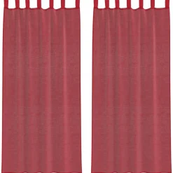 VIDAXL - Rideaux en voile avec passe-tringles 2 pcs rouge bordeaux