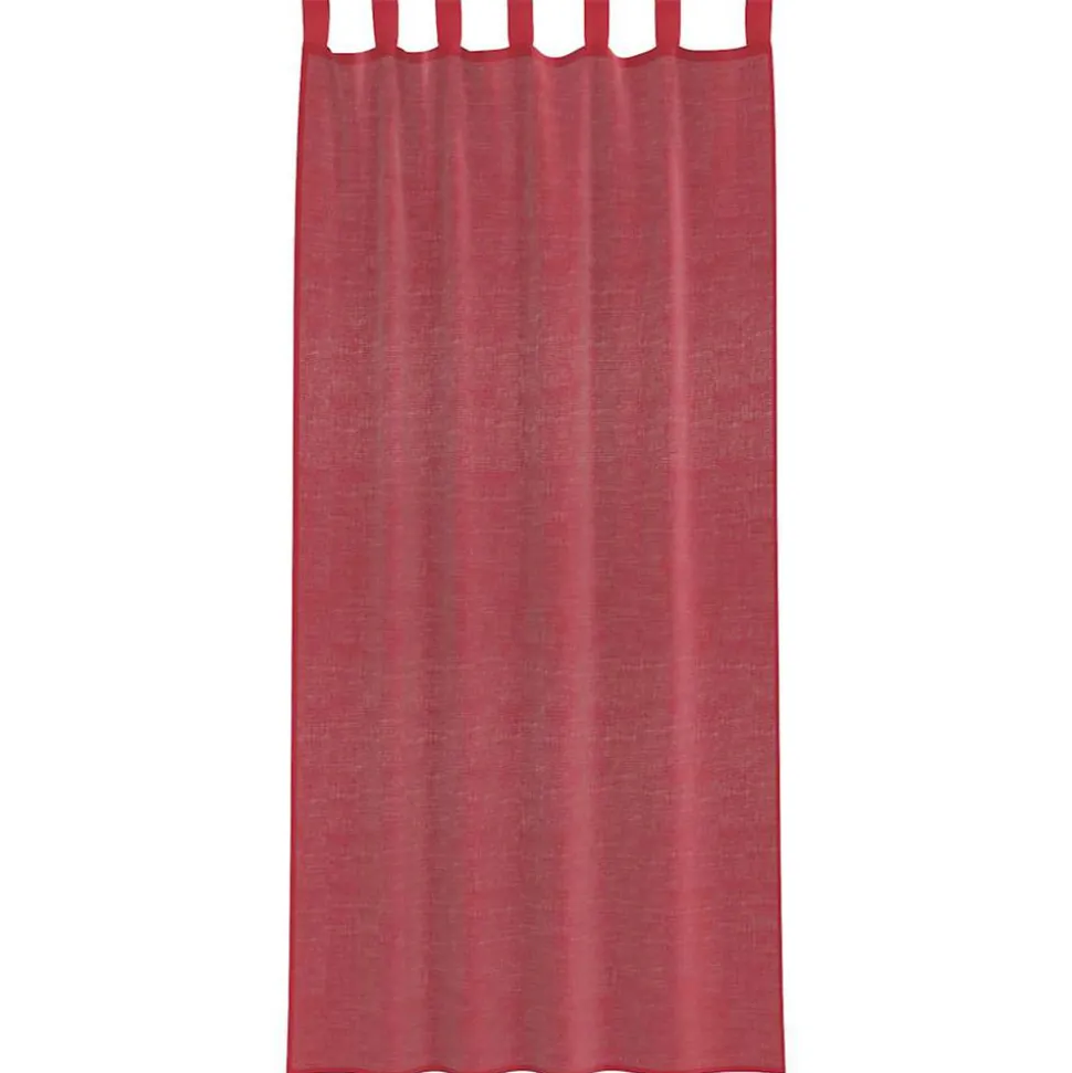 VIDAXL - Rideaux en voile avec passe-tringles 2 pcs rouge bordeaux