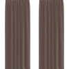 VIDAXL - Rideaux en voile avec passants 2 pcs marron