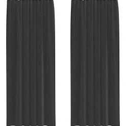 VIDAXL - Rideaux en voile avec passe-tringle 2 pcs noir