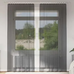 VIDAXL - Rideaux en voile avec passe-tringle 2 pcs noir