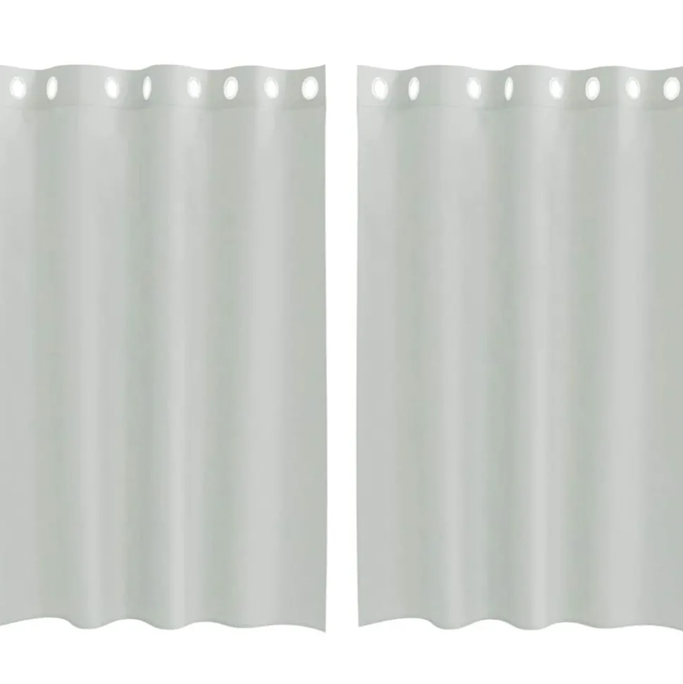 VIDAXL - Rideaux en voile avec œillets 2 pcs gris clair 140x175 cm