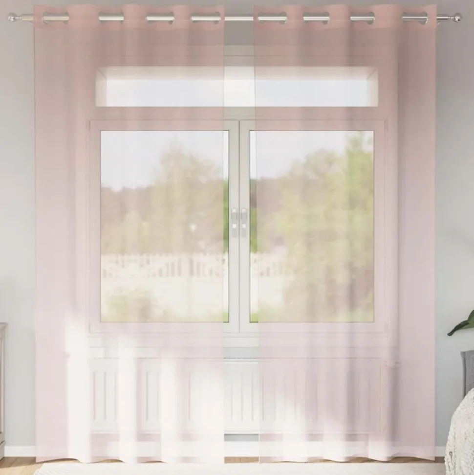 VIDAXL - Rideaux en voile avec œillets 2 pcs rose clair 140x245 cm