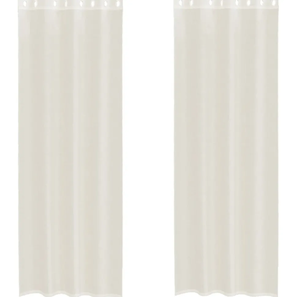 VIDAXL - Rideaux en voile avec œillets 2 pcs crème 140x300 cm