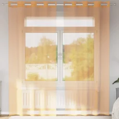 VIDAXL - Rideaux en voile avec œillets 2 pcs orange 140x225 cm