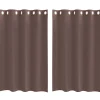 VIDAXL - Rideaux en voile avec œillets 2 pcs marron 140x175 cm