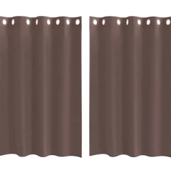 VIDAXL - Rideaux en voile avec œillets 2 pcs marron 140x175 cm
