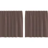 VIDAXL - Rideaux en voile avec passe-tringles 2 pcs marron