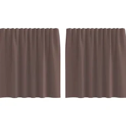 VIDAXL - Rideaux en voile avec passe-tringles 2 pcs marron