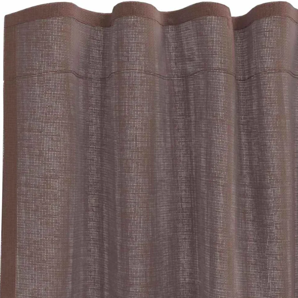 VIDAXL - Rideaux en voile avec passe-tringles 2 pcs marron