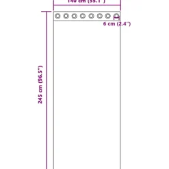 VIDAXL - Rideaux en voile avec œillets 2 pcs gris foncé 140x245 cm