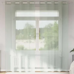 VIDAXL - Rideaux en voile avec œillets 2 pcs gris clair 140x245 cm