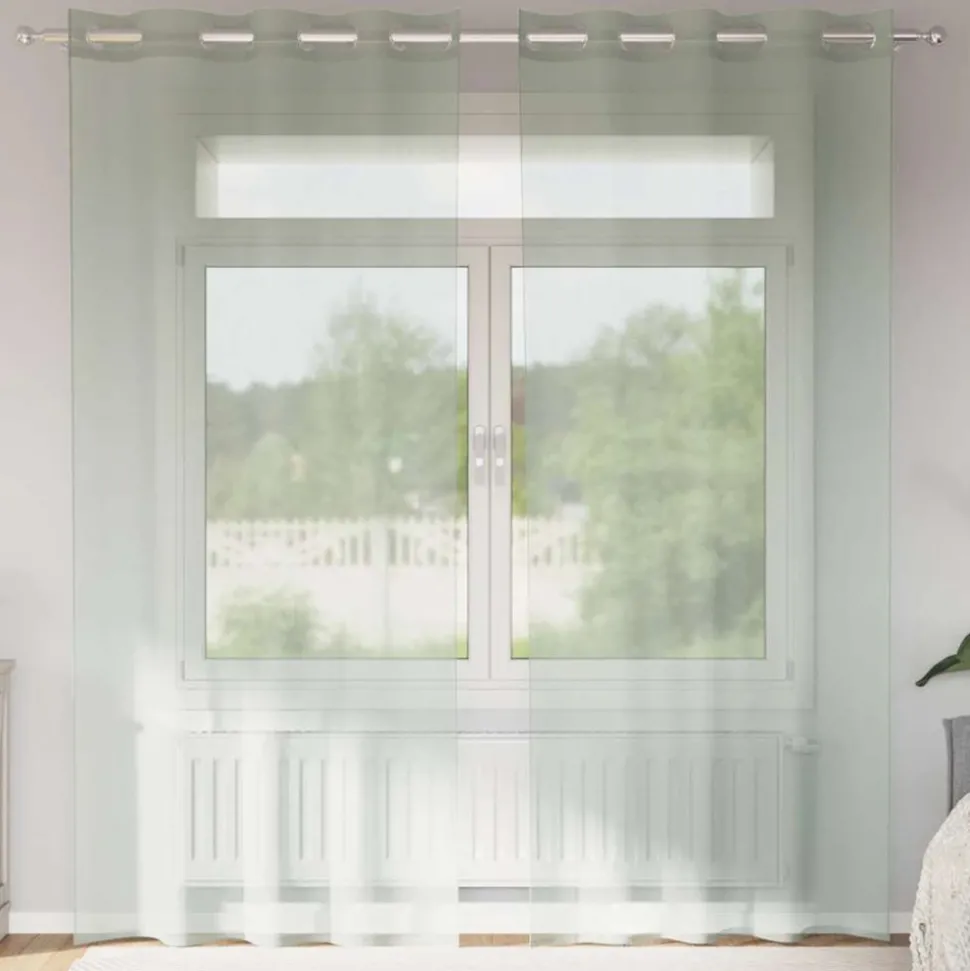 VIDAXL - Rideaux en voile avec œillets 2 pcs gris clair 140x245 cm