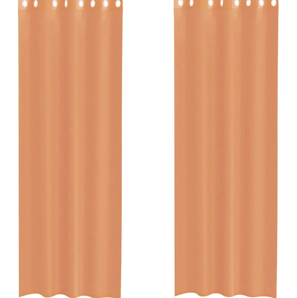 VIDAXL - Rideaux en voile avec œillets 2 pcs terre cuite