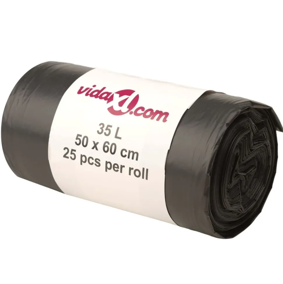 VIDAXL - Sacs poubelles 250 pcs noir 35 l