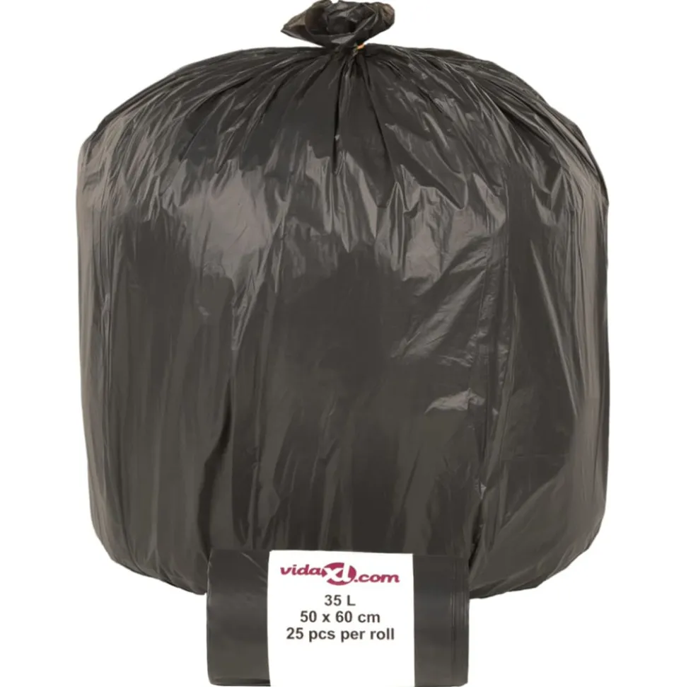 VIDAXL - Sacs poubelles 250 pcs noir 35 l