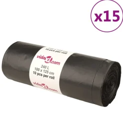VIDAXL - Sacs poubelles 150 pcs noir 240 l