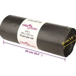 VIDAXL - Sacs poubelles 150 pcs noir 240 l