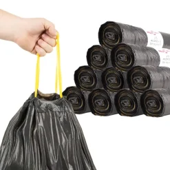 VIDAXL - Sacs poubelles avec cordons 150 pcs noir 240 l