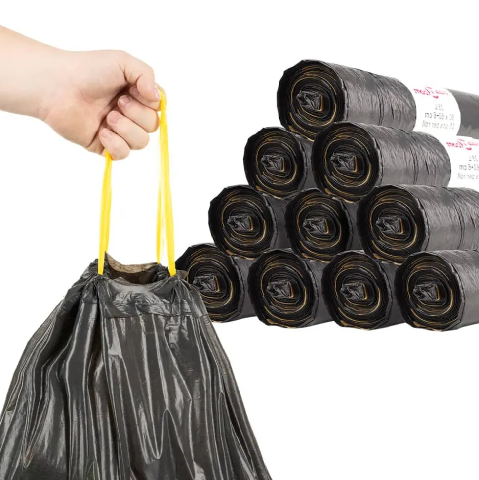 VIDAXL - Sacs poubelles avec cordons 150 pcs noir 240 l