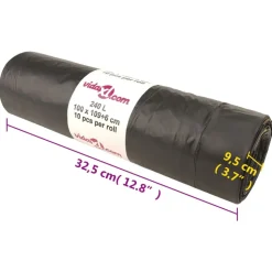 VIDAXL - Sacs poubelles avec cordons 150 pcs noir 240 l