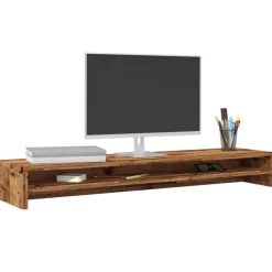 VIDAXL - Support de moniteur vieux bois 100x24x13 cm bois d'ingénierie