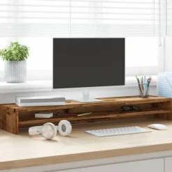 VIDAXL - Support de moniteur vieux bois 100x24x13 cm bois d'ingénierie