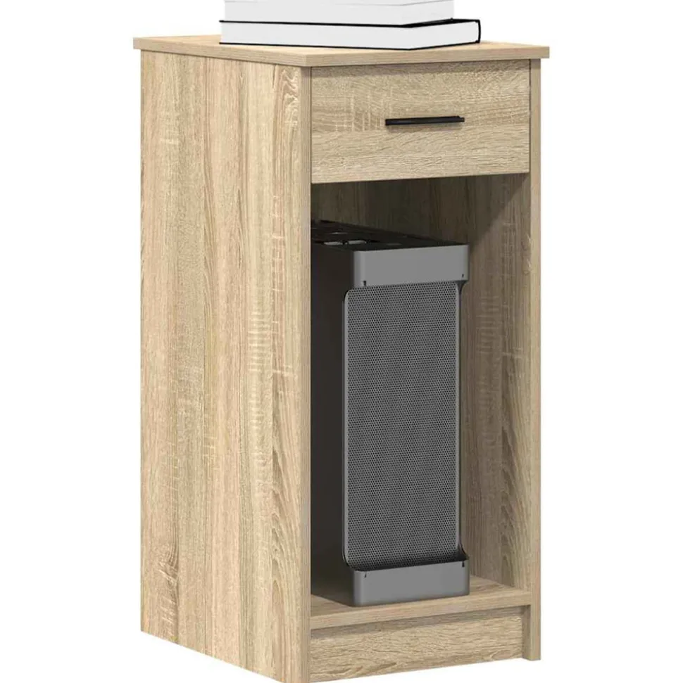 VIDAXL - Support de tour d'ordinateur et tiroir chêne sonoma 35x45x77 cm