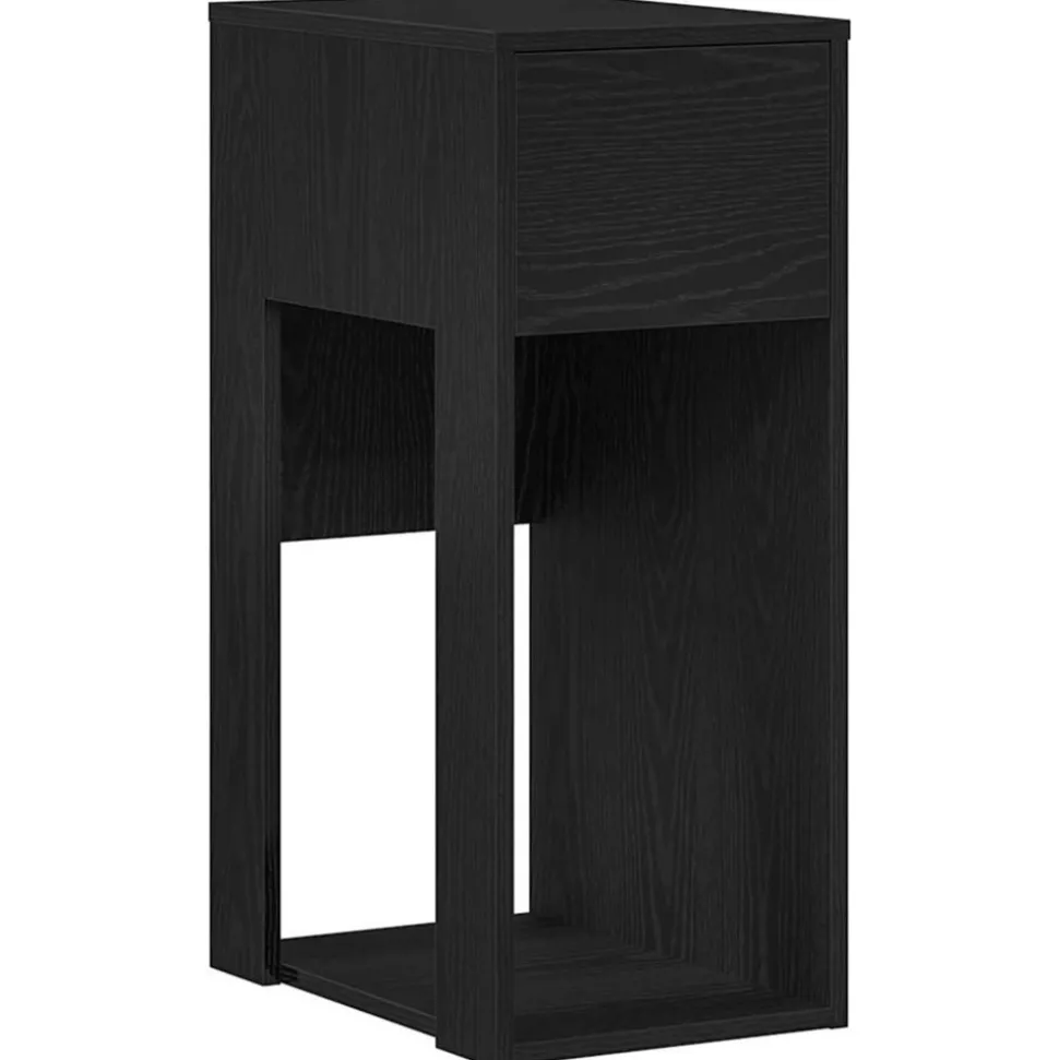 VIDAXL - Support de tour d'ordinateur avec tiroir noir 30x44x74 cm