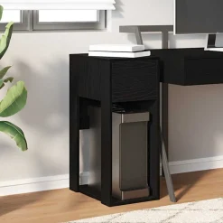 VIDAXL - Support de tour d'ordinateur avec tiroir noir 30x44x74 cm