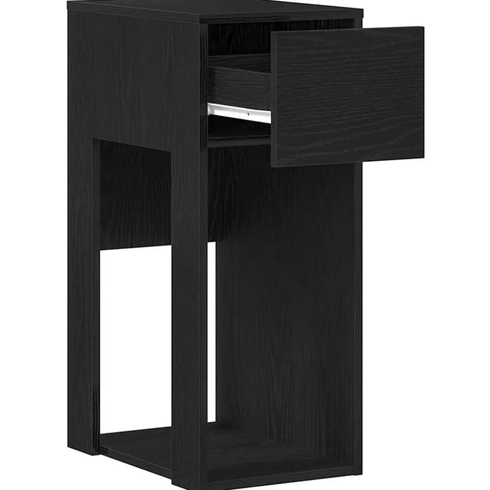 VIDAXL - Support de tour d'ordinateur avec tiroir noir 30x44x74 cm