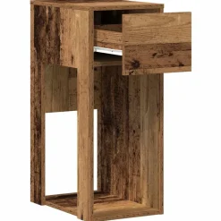 VIDAXL - Support de tour d'ordinateur avec tiroir vieux bois 30x44x74 cm