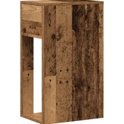 VIDAXL - Support de tour d'ordinateur avec tiroir vieux bois 30x44x74 cm