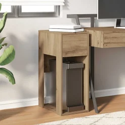 VIDAXL - Support de tour d'ordinateur tiroir chêne artisanal 30x44x74 cm