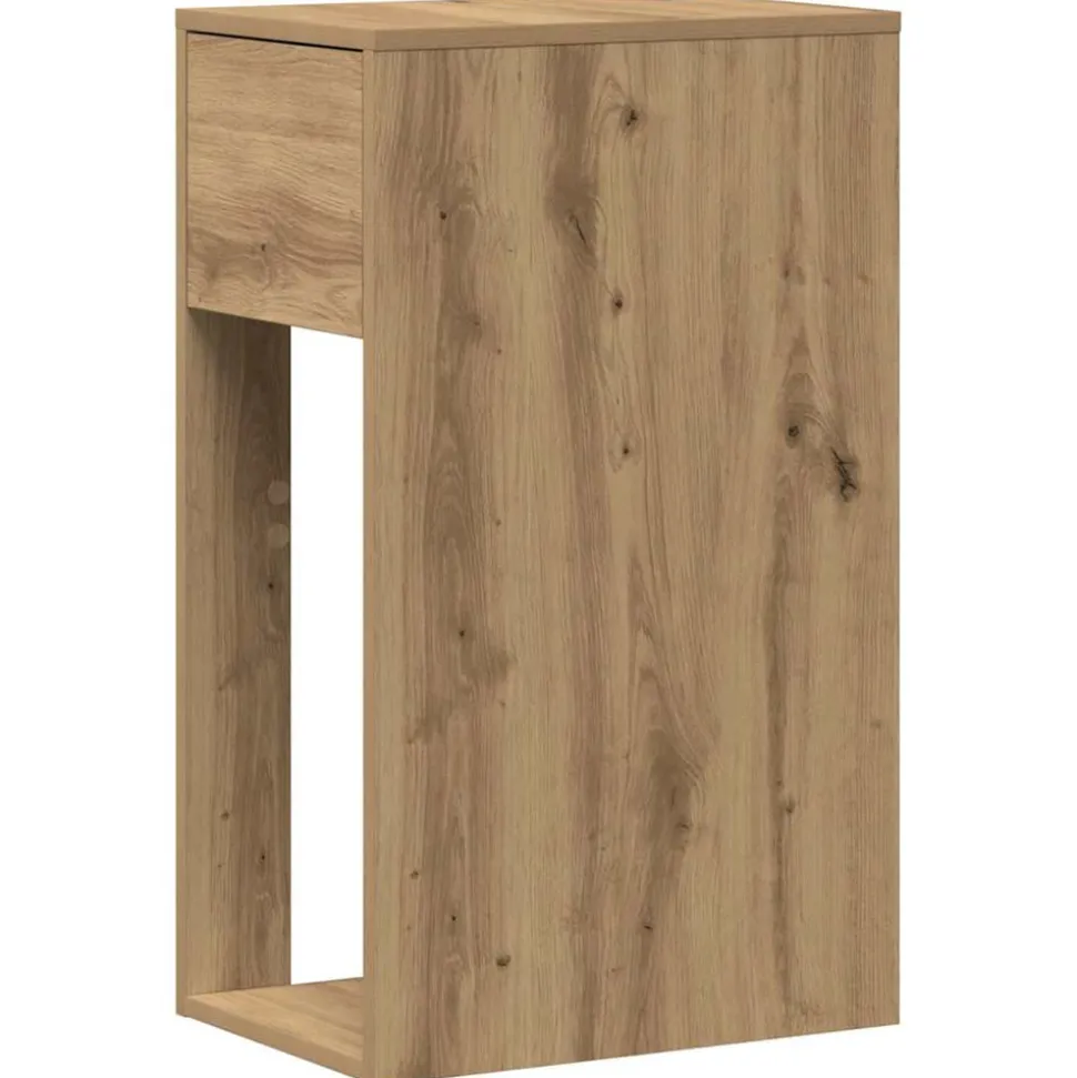 VIDAXL - Support de tour d'ordinateur tiroir chêne artisanal 30x44x74 cm