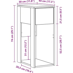 VIDAXL - Support de tour d'ordinateur tiroir chêne artisanal 30x44x74 cm