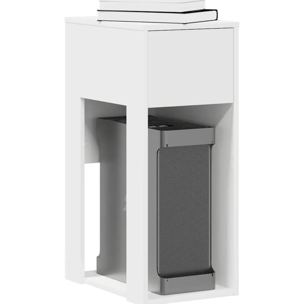 VIDAXL - Support de tour d'ordinateur avec tiroir blanc 30x44x74 cm