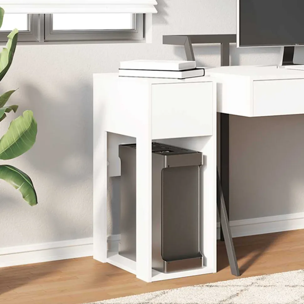 VIDAXL - Support de tour d'ordinateur avec tiroir blanc 30x44x74 cm