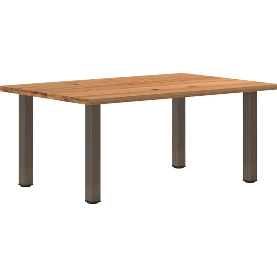 VIDAXL - Table à manger marron clair bois de chêne massif rectangulaire