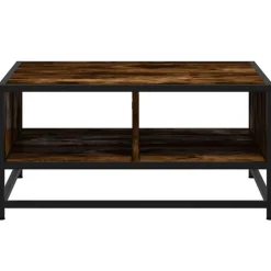 VIDAXL - Table basse chêne fumé 60,5x60,5x30 cm bois d'ingénierie/métal